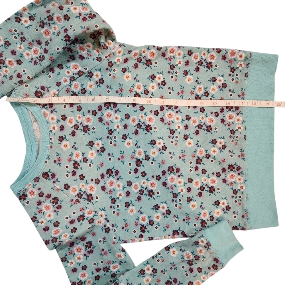 Athletic Works Girl Floral Printed Lightweight Long Sleeve Sweatshirt Size M 7-8